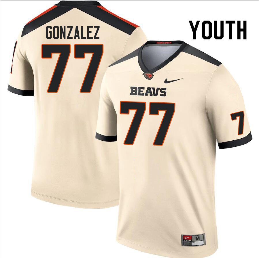 Youth #77 Flavio Gonzalez Oregon State Beavers College Football Jerseys Stitched Sale-Cream